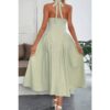Halter Midi Sundress with Hidden Back Zipper