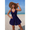 Crossover V-Neck One-Piece Swimsuit with Cutouts