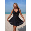 Crossover V-Neck One-Piece Swimsuit with Cutouts