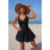 Crossover V-Neck One-Piece Swimsuit with Cutouts