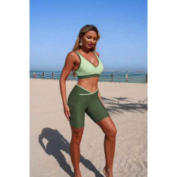 Colorblock Sleeveless Two-Piece Yoga Set for Workouts
