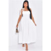 Tie-Strap Ruched Corset Maxi Dress – Full-Length