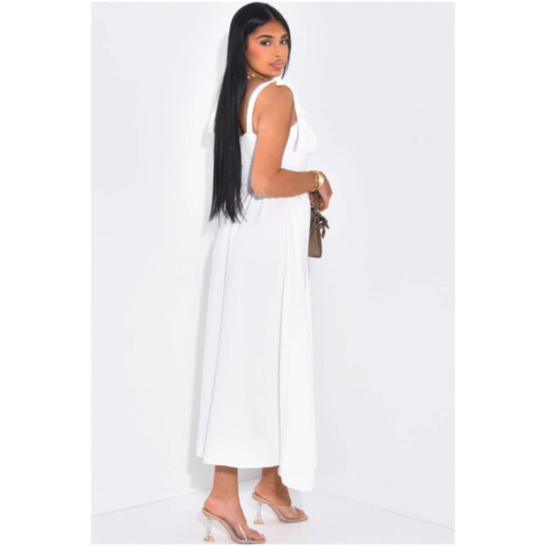 Tie-Strap Ruched Corset Maxi Dress - Full-Length