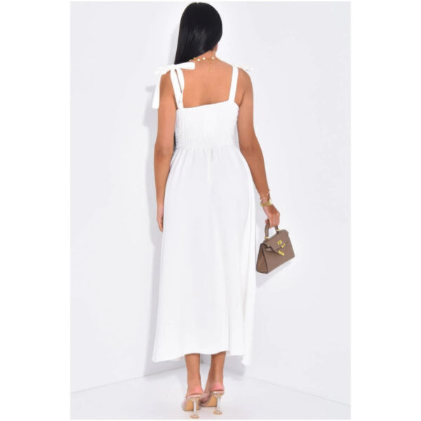 Tie-Strap Ruched Corset Maxi Dress - Full-Length