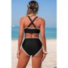 Two-Piece Tie-Knot Contrast High-Waist Bikini