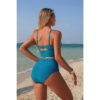 High-Waist Pleated Two-Piece Bikini with Adjustable Straps