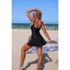 Patchwork Tie-Up One-Piece Stretch Swimsuit