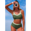 Colorblock Two-Piece Bikini with Back Knot