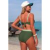 Colorblock Two-Piece Bikini with Back Knot