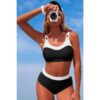 Colorblock Two-Piece Bikini with Back Knot