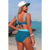 Colorblock Two-Piece Bikini with Back Knot