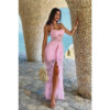 Hater Halter Lace Draped Ruched Bodycon Dress