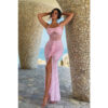 Hater Halter Lace Draped Ruched Bodycon Dress