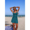 Two-Piece Pleated Sling Swimsuit with Pocket Detail