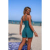 Two-Piece Pleated Sling Swimsuit with Pocket Detail