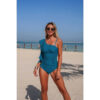 Asymmetric One-Shoulder Ruffle Swimsuit - Solid