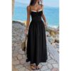 Contrast Lace Spaghetti-Strap Maxi Dress