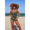 Padded Drawstring Tankini Two-Piece Swim Set