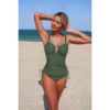 Padded Drawstring Tankini Two-Piece Swim Set