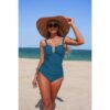 Padded Drawstring Tankini Two-Piece Swim Set