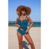 Padded Drawstring Tankini Two-Piece Swim Set