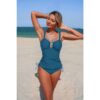 Padded Drawstring Tankini Two-Piece Swim Set