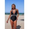 Padded Drawstring Tankini Two-Piece Swim Set