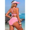 High-Waisted Cross-Front Bikini with Contrast Trim