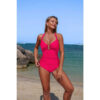 One-Piece V-Neck Swimsuit with U-Ring - High Waist