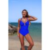 One-Piece V-Neck Swimsuit with U-Ring - High Waist