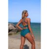 One-Piece V-Neck Swimsuit with U-Ring - High Waist