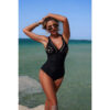 One-Piece V-Neck Swimsuit with U-Ring Detail