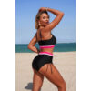 Solid Contrast Tie-Up Two-Piece Stretch Bikini