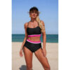 Solid Contrast Tie-Up Two-Piece Stretch Bikini