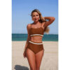 Solid Contrast Tie-Up Two-Piece Stretch Bikini