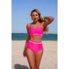 Solid Contrast Tie-Up Two-Piece Stretch Bikini
