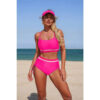 Solid Contrast Tie-Up Two-Piece Stretch Bikini