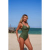 Solid Contrast Tie-Up Two-Piece Stretch Bikini