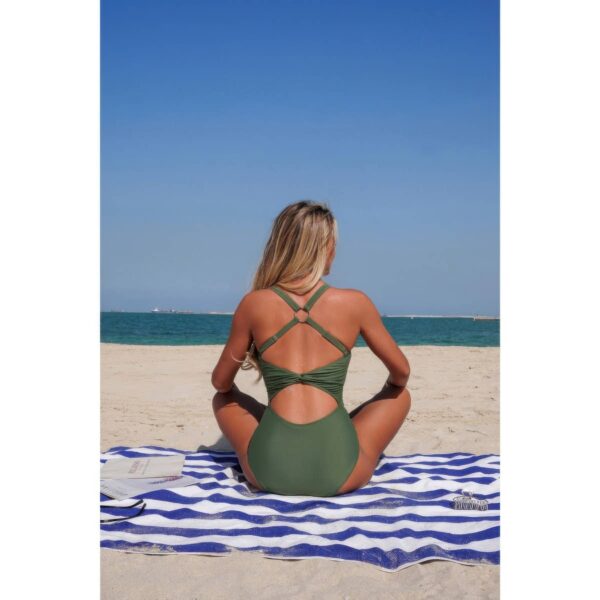 Solid Contrast Tie-Up Two-Piece Stretch Bikini