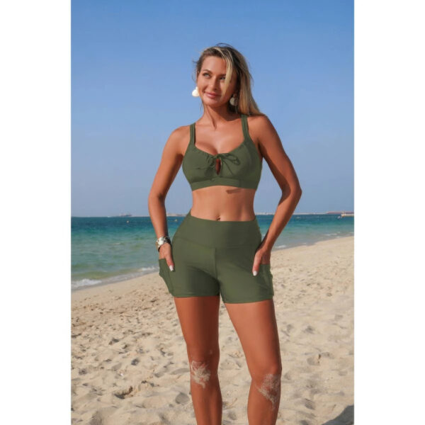 Crisscross Tummy-Control Bikini Set with Side Ties