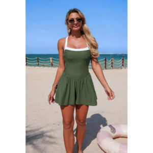 Skirted One-Piece Swimsuit – Sleeveless Swim Dress