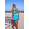 High-Waist Color Block Two-Piece Bikini with Tie