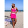 High-Waist Color Block Two-Piece Bikini with Tie