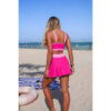 High-Waist Color Block Two-Piece Bikini with Tie