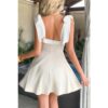 Square-Neck Tie-Shoulder Dress - Viscose-Linen