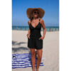 Ruched V-Neck Two-Piece Bikini with Pockets