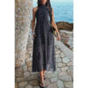 Halter Polka Dot Tulle Dress with Back Knot