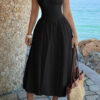 Sleeveless A-Line Dress with Ruched Bust – Solid