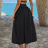Sleeveless A-Line Dress with Ruched Bust - Solid