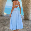 Sleeveless A-Line Dress with Ruched Bust - Solid